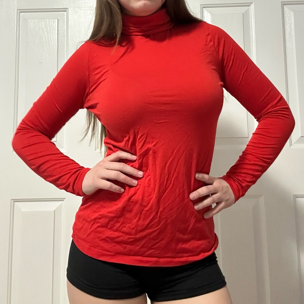 Lands' End Bold Red Long Sleeve Turtleneck